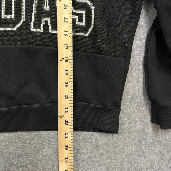 Adidas Originals Adibreak V-Neck Sweatshirt Mens M Black Varsity Spellout - Picture 8 of 12